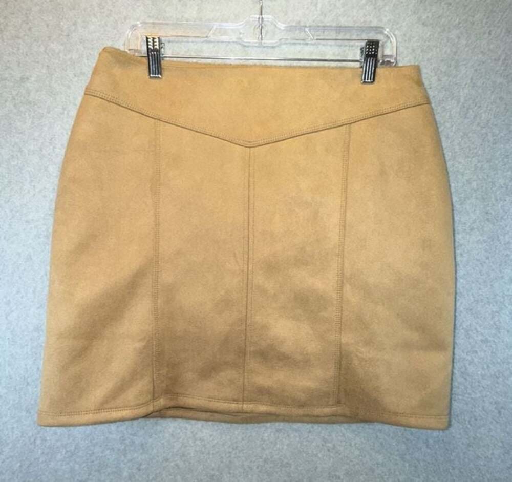 White House Black Market Faux Suede Mini Skirt, Size 10